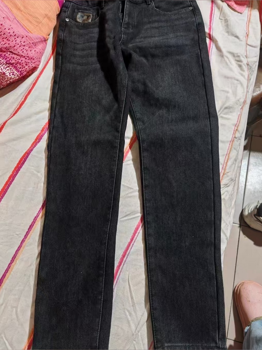 High-Rise Straight Leg Jeans for Women — Black